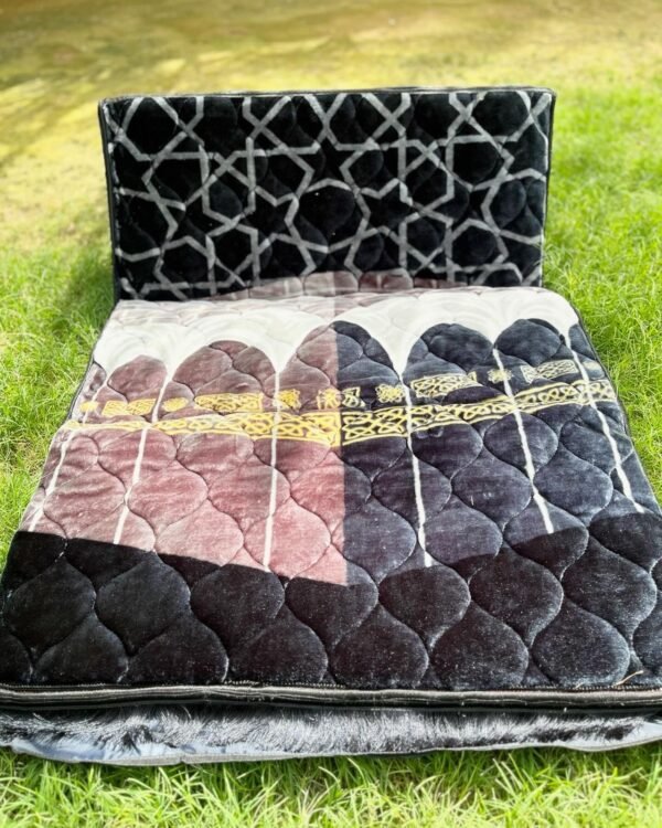 Jai Namaz Luxury Velvet with Back Support (Black)