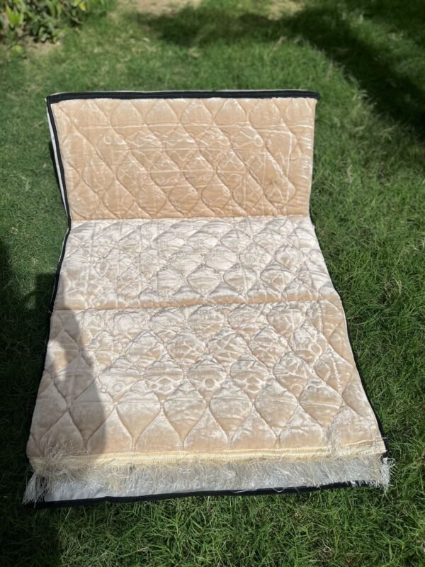 Jai Namaz luxury velvet with Back Support (Cream)