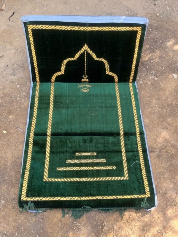 Jai Namaz Luxury Velvet with Back Support (Green)