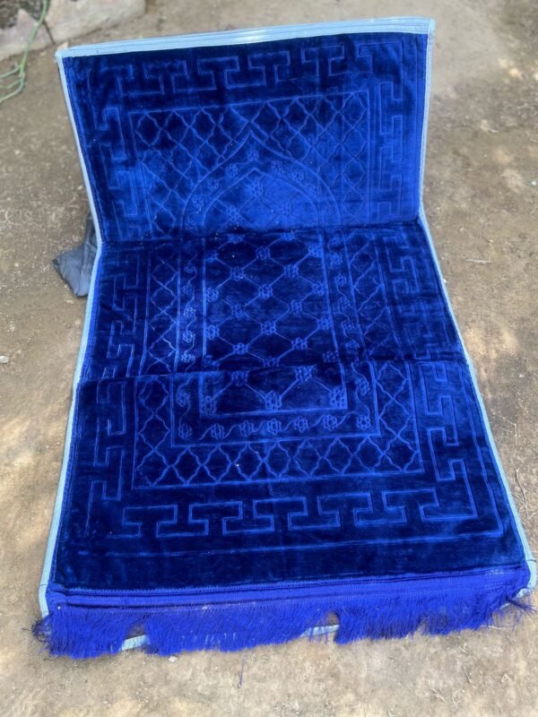 Jai Namaz Luxury Velvet with Back Support (Royal Blue)
