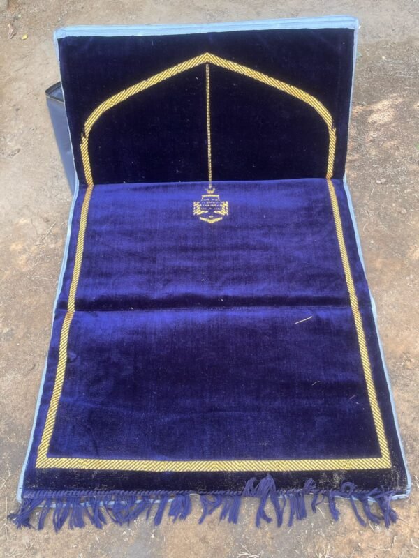 Jai Namaz Luxury Velvet with Back Support (Blue)