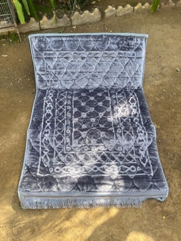 Jai Namaz Luxury Velvet with Back Support (Grey)