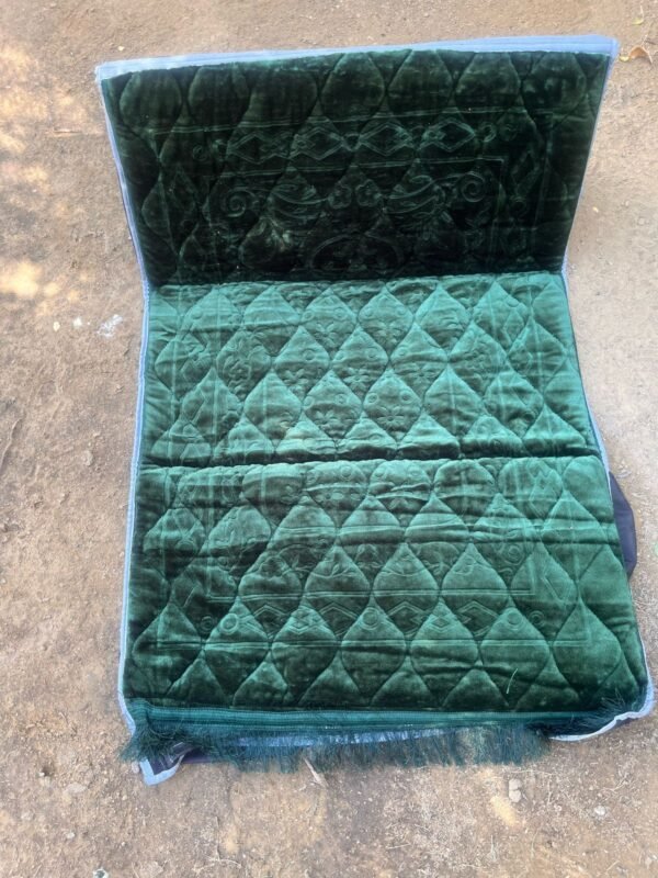 Jai Namaz Luxury Velvet with Back Support (Green)